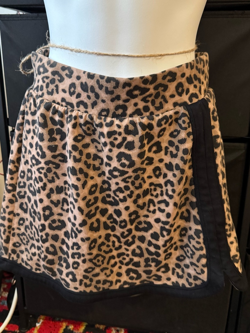 Leopard Print Mini Skirt in Tan and Black